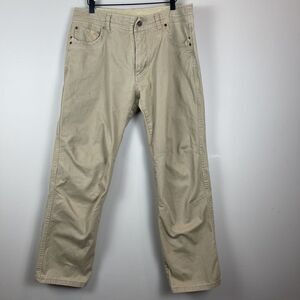 Kuhl Men Easy Rydr Pants 35x32 Tan Vintage Patina Dye Outdoors Hiking Trail Camp
